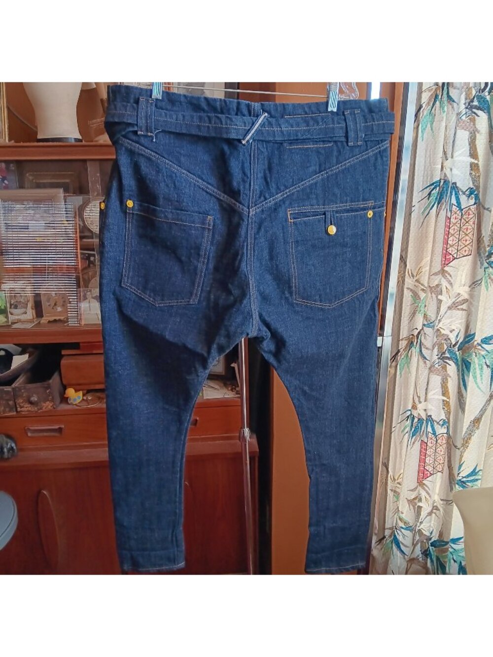 Small DESIGNER JEANS Y2k RARE EXPERIMENTAL LOVE-DENIM ENGLAND REDLINE INDIGO